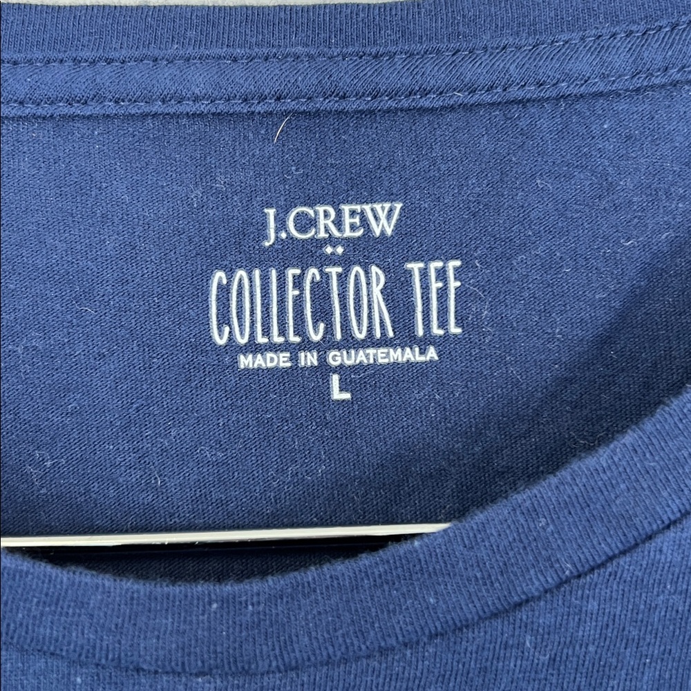 J. Crew Woman’s Navy Blue Christmas Tree Dogs Graphic Tee Sz L - Picture 4 of 5